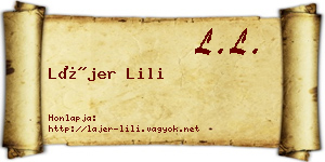 Lájer Lili névjegykártya