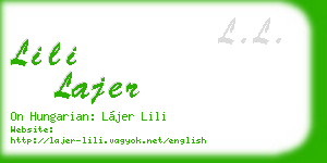 lili lajer business card