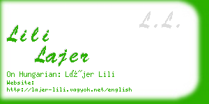 lili lajer business card